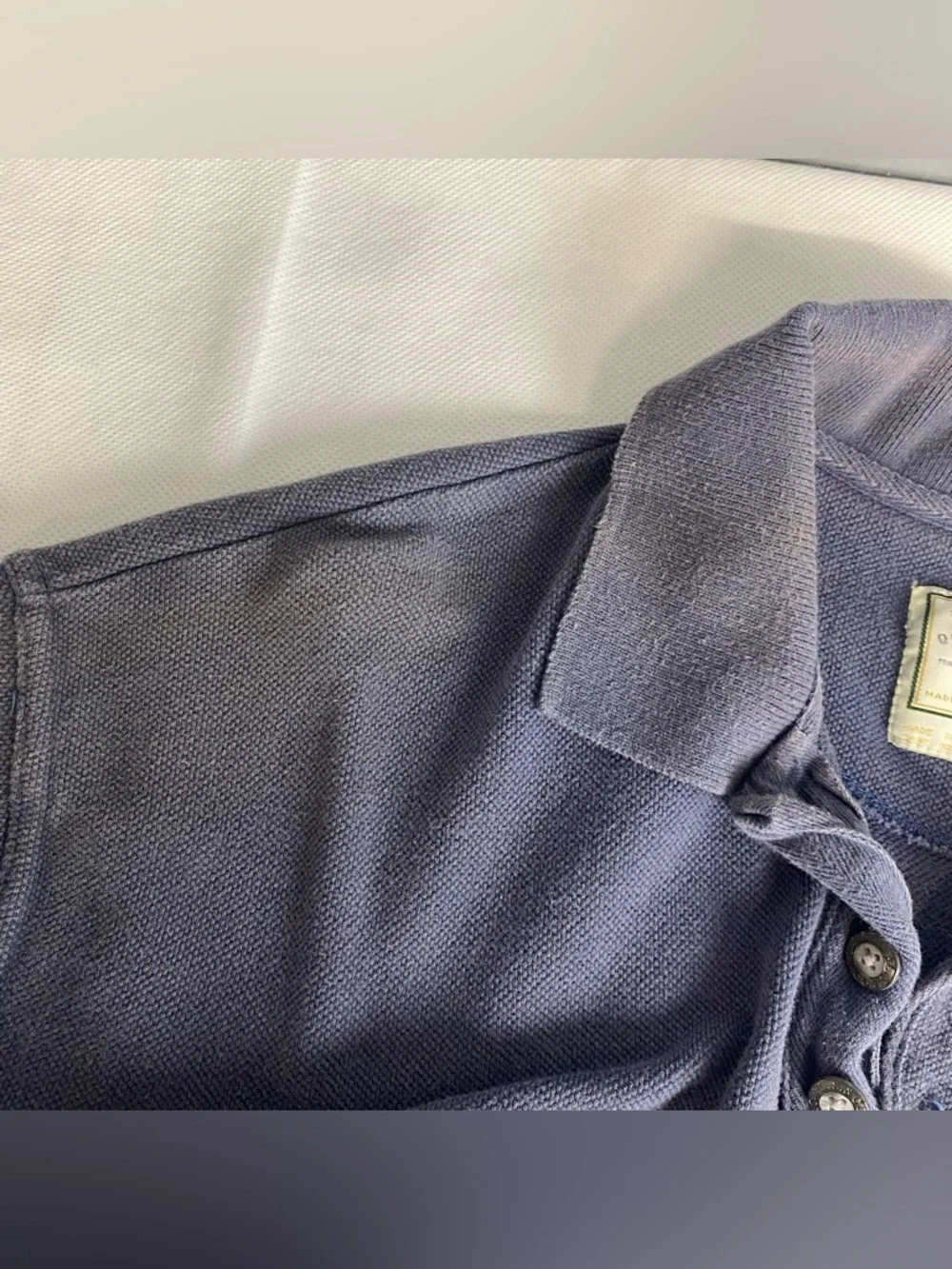 Vtg Levis Polo Shirt Mens Large Blue Short Sleeve 90s Heavyweight Stained